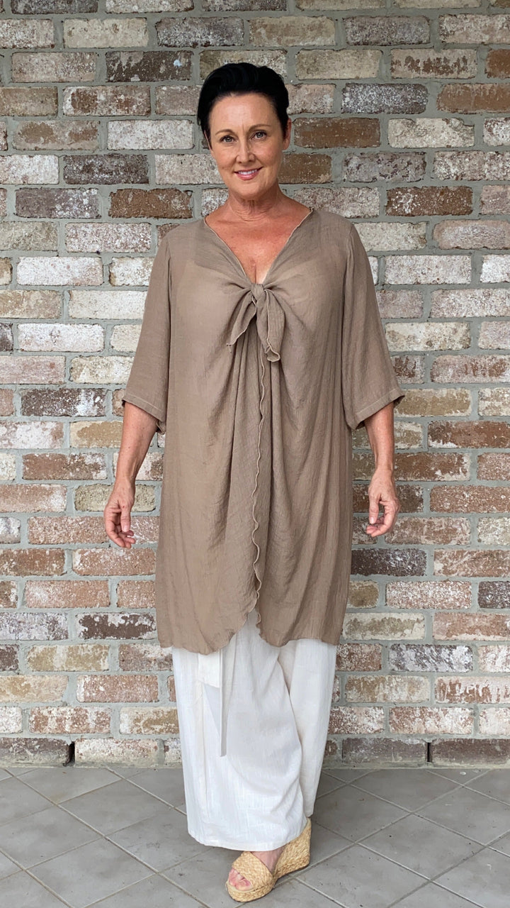 Gwen | Latte Longline Jacket
